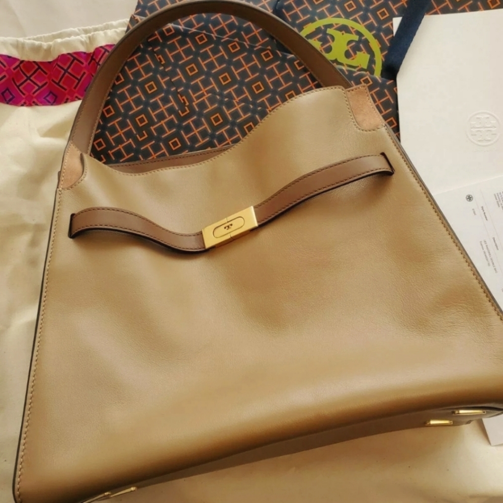 Tory Burch Large Lee Radziwell Dble Bag Tiramisu